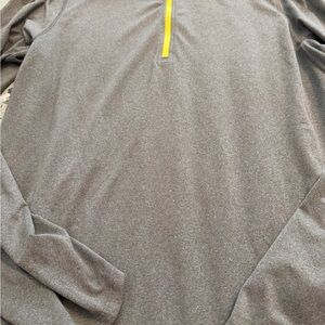 Nike Men's Gray and Yellow Quarter-Zip Jacket